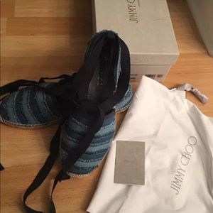 $500 Jimmy Choo Flat Espadrille Shoes